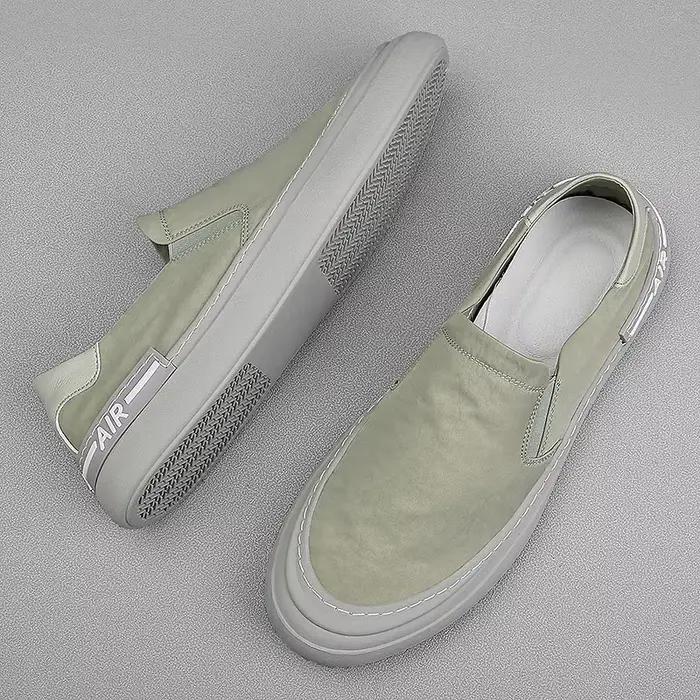 Baskets légères en tissu de soie pour hommes, chaussures plates de marche respirantes, mocassins d'é
