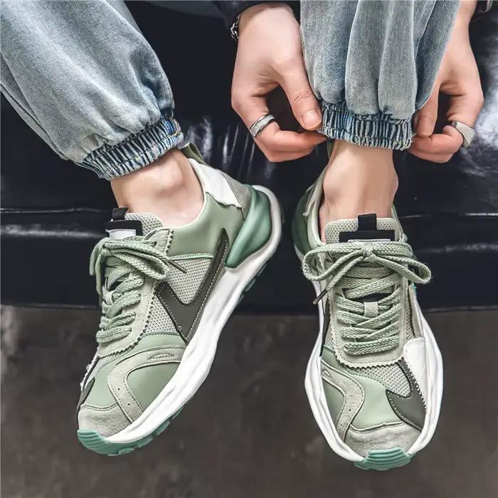 Baskets à plateforme décontractées pour hommes, grosses chaussures de marche, dissolvant d'optique, 