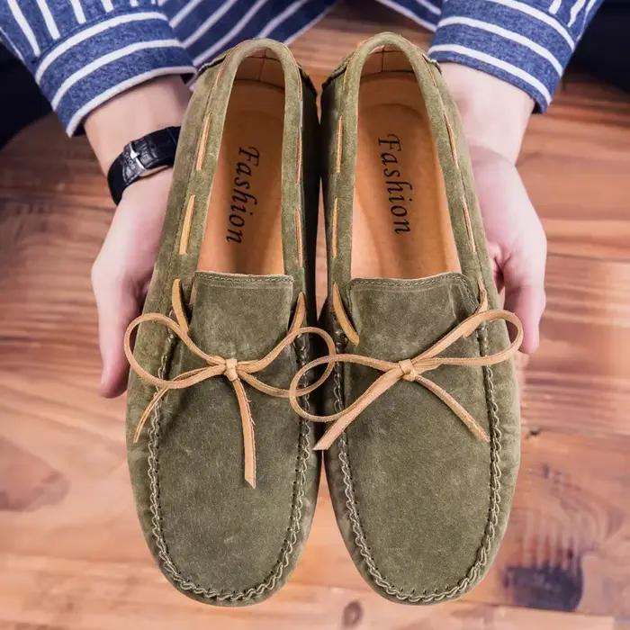 Cuir hommes chaussures décontractées marque de luxe confortable sans lacet mocassins formels hommes 