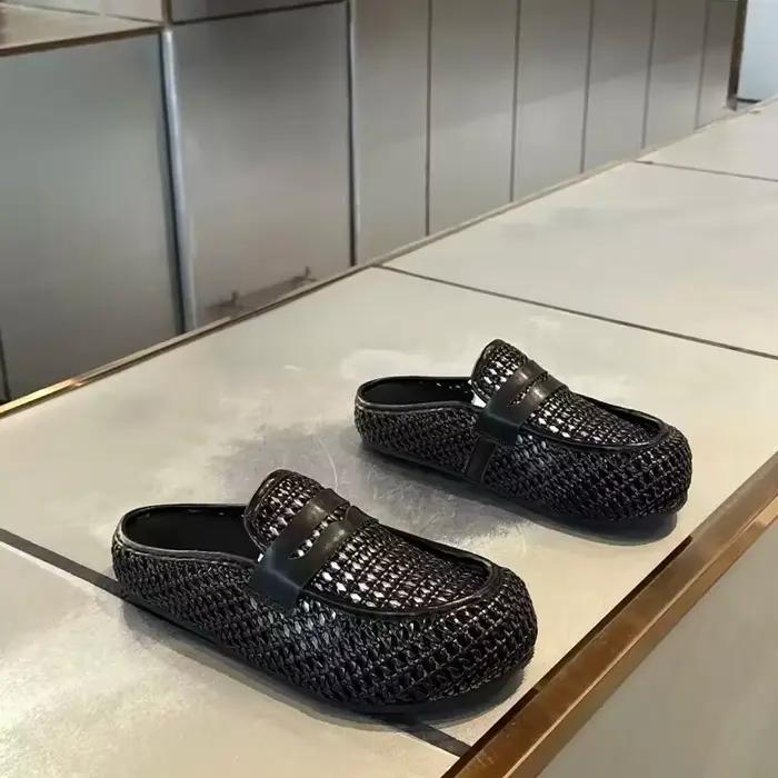 Mules à enfiler pour homme, noires et marron, décontractées et professionnelles, mocassins, chaussur