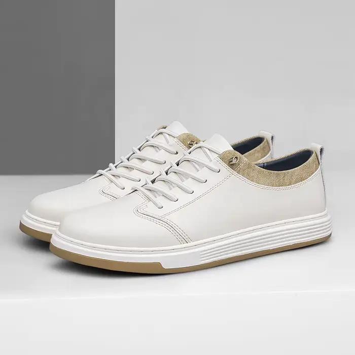 Chaussures en cuir véritable pour hommes de marque italienne, chaussures Oxford beiges faites à la m