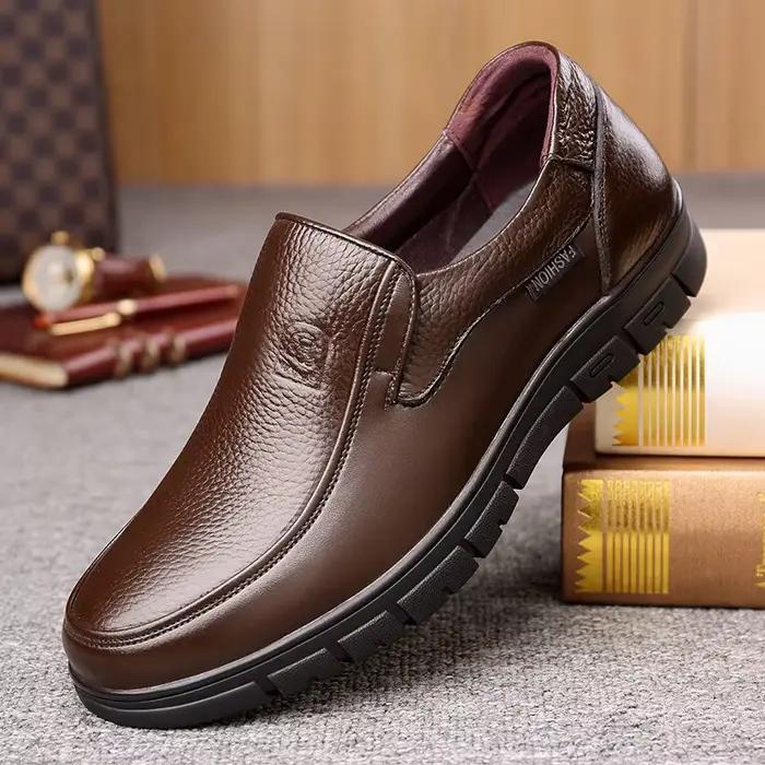 Chaussures faites à la main en cuir véritable chaussures décontractées pour hommes plate-forme chaus