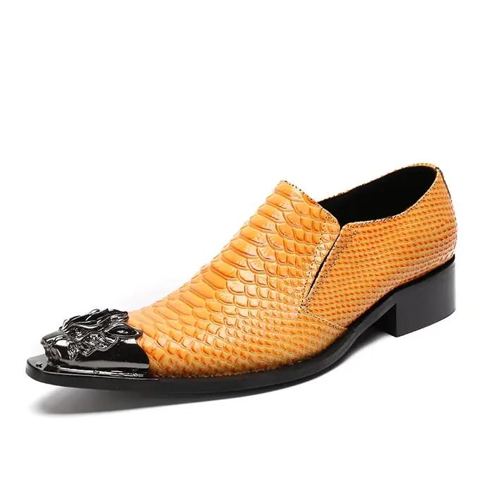 Christina Bella – chaussures en cuir véritable pour homme, style britannique, sans lacets, à la mode