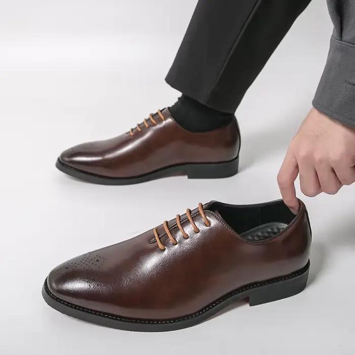 Chaussures habillées pour hommes, brogues classiques, chaussures en cuir décontractées et profession