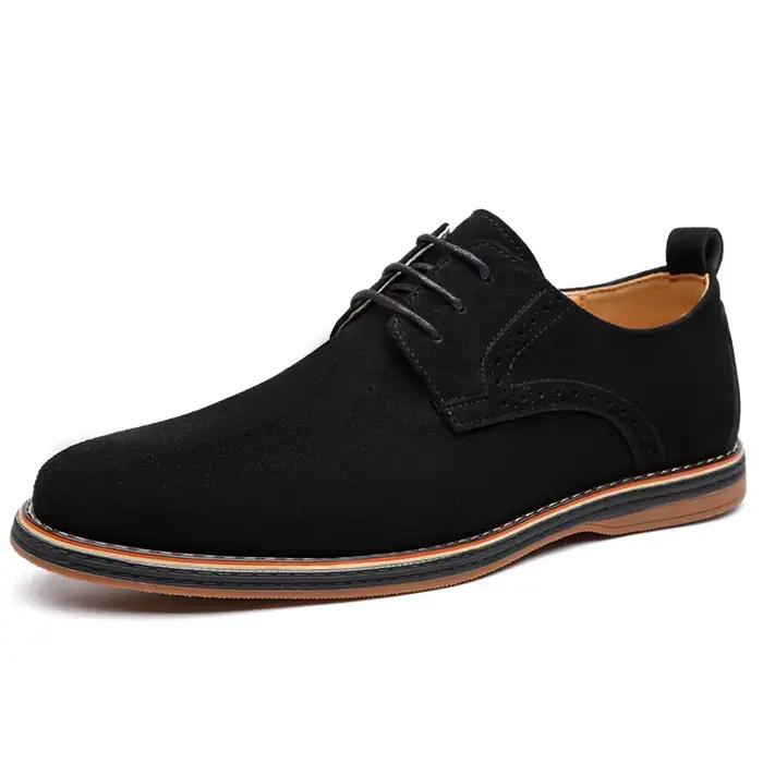 Chaussures Oxford Brogue pour Hommes, Style Britannique, en Cuir, Formelles, à Lacets, Baskets Décon