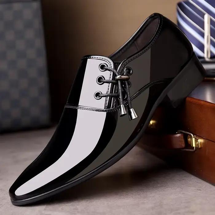 Chaussures classiques en cuir verni pour hommes, chaussures habillées pour hommes d'affaires, chauss