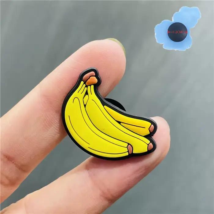 Vente unique 1 pièces nourriture fruits Pizza fleurs éclairées PVC chaussures breloques mignon chaus