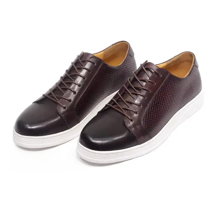 Derby classique pour hommes chaussures décontractées vache en cuir véritable à lacets confortable co