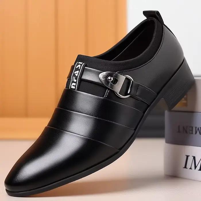 Chaussures classiques en cuir pour hommes, Oxfords à bout pointu, chaussures formelles pour fête de 