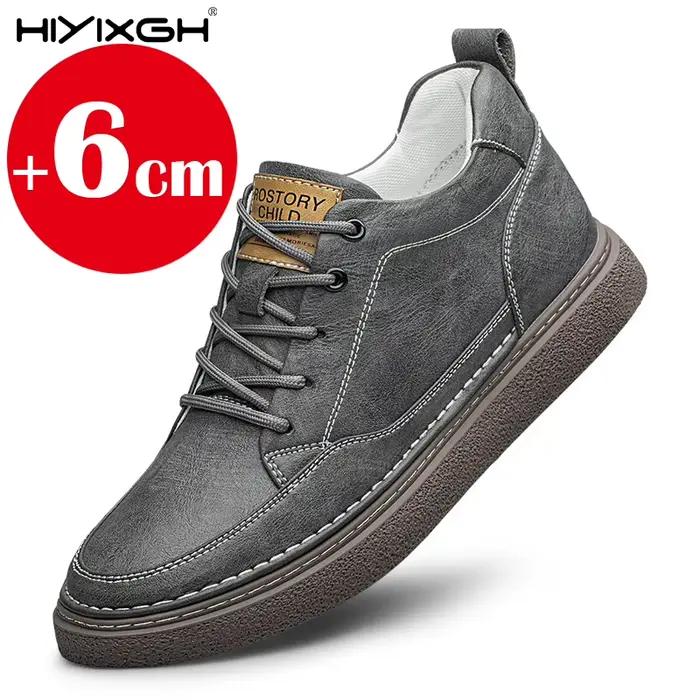 Chaussures pour hommes rehaussantes en cuir véritable 6/8cm chaussures d'ascenseur chaussures de spo