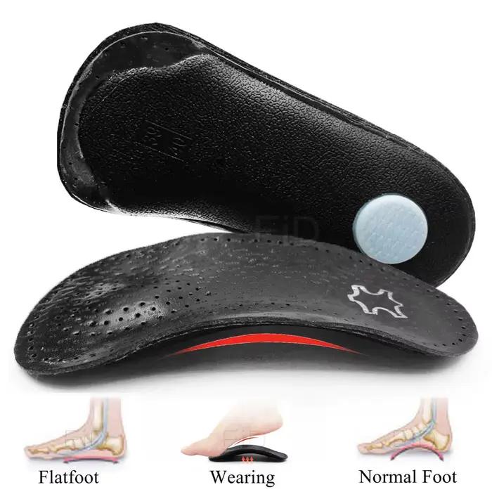 Semelles orthopédiques en cuir, coussin de talon de jambe de bœuf pour semelles de pieds, soulage la