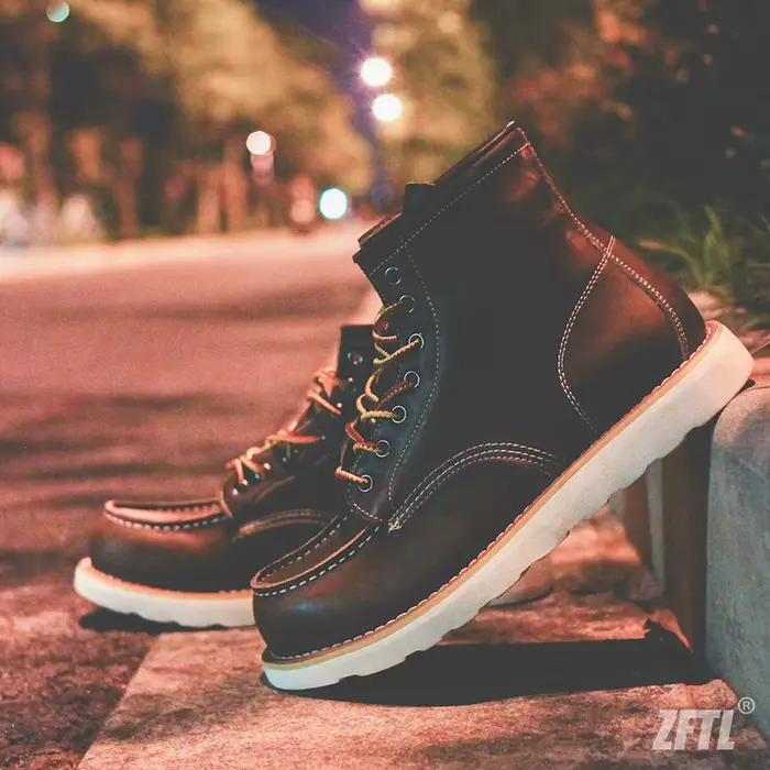 ZFTL hommes bottines américain rétro outillage bottes décontracté Crazy Horse cuir hommes bottes Vin