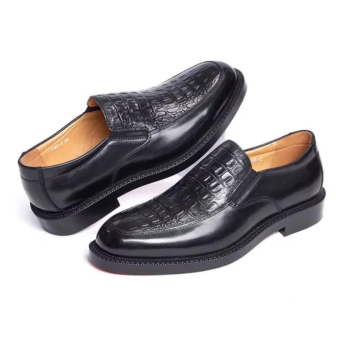 Chaussures italiennes de luxe pour hommes, en cuir véritable, élégantes, Oxfords à Double épissure, 