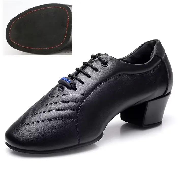 Chaussures de danse latine respirantes pour hommes, chaussures en cuir souple pour enseignants, chau