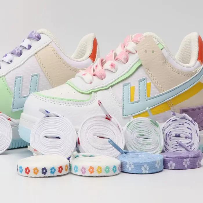 Lacets plats pour baskets coeur amour lacets fleurs petites marguerites Sakura lacet de chaussure AF