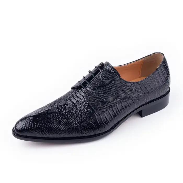 Chaussures en cuir Derby pour hommes, chaussures Oxford en cuir véritable, impression de fête, luxe,