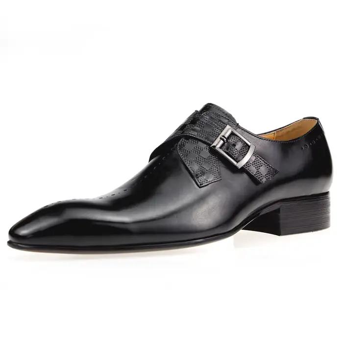 Chaussures de créateur en cuir verni pour hommes, chaussures de fête personnalisées, formelles, soci