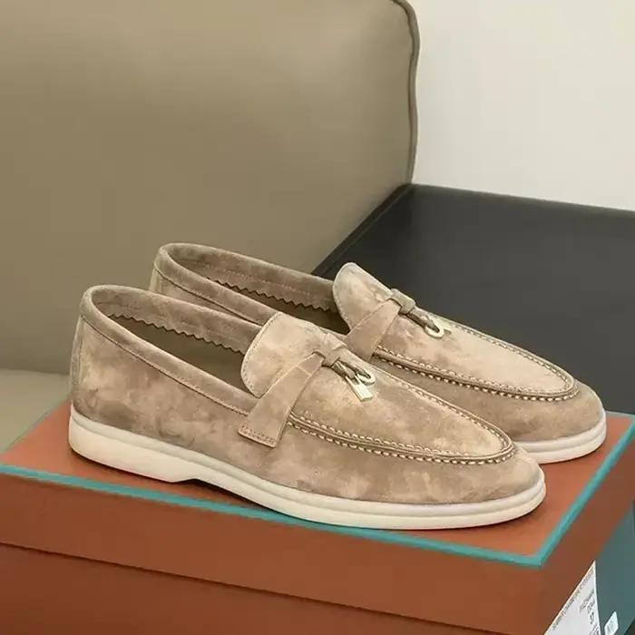 2026 New Arrival Timeless British Casual Shoes | Fringed Metal Buckle Flat Couple Shoes - European E