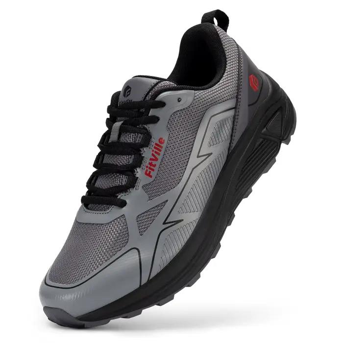 FitVille-Chaussures de course sur sentier coordonnantes pour hommes, baskets pour hommes, extra larg