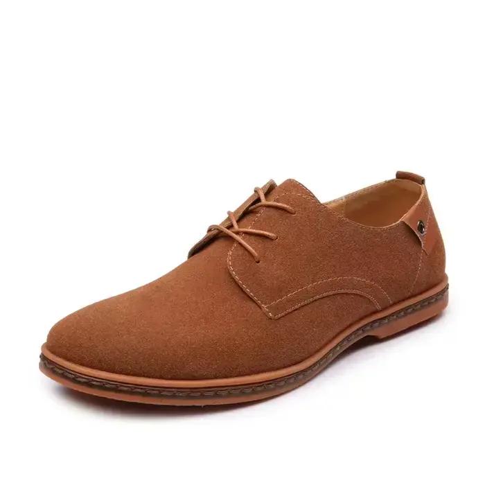 Oxford-Baskets classiques en cuir suédé pour hommes, chaussures provoqué confortables, grande taille