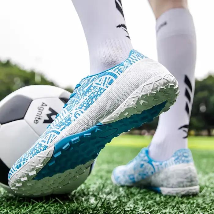 Chaussures de football TF unisexes pour adultes, tissu PU respirant, semelle en caoutchouc à crampon