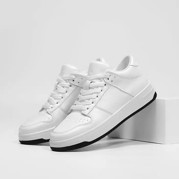 Hommes vache fendu en cuir blanc espadrilles décontractées ascenseur caché ascenseur chaussures anti