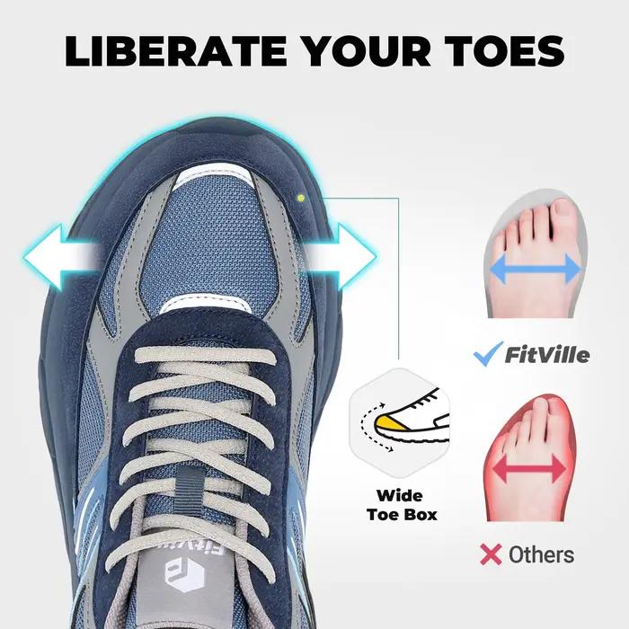 Fittington chaussures larges pour homme chaussures de marche espadrilles décontractées chaussures or