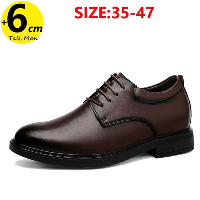 Chaussures formelles britanniques en cuir pour hommes, chaussures de mariage, élévateur de robe de b