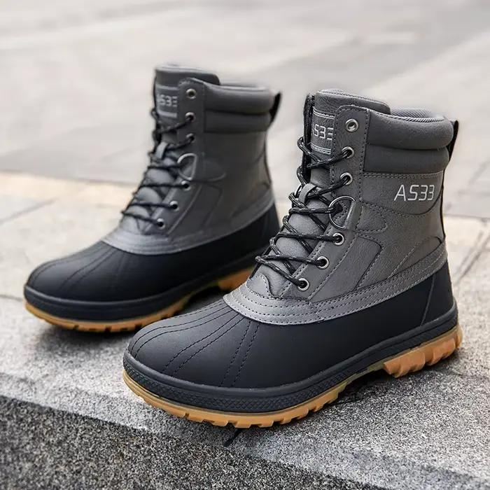 Grande taille 47 bottes d'extérieur pour hommes bottes de neige d'hiver pour hommes bottes de travai