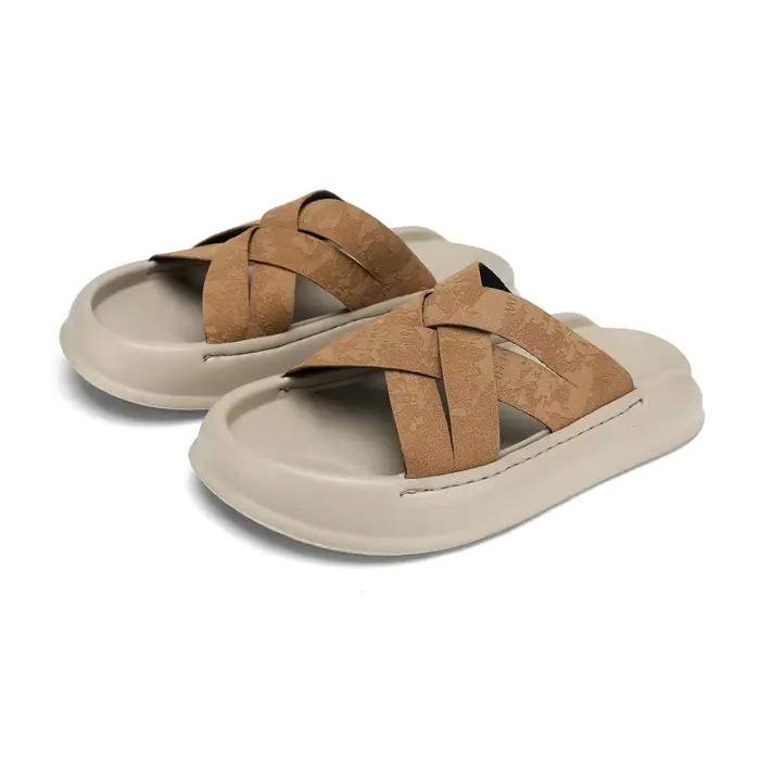 Sandales d'été pour hommes, tongs de créateur tendance, pantoufles décontractées confortables et sou