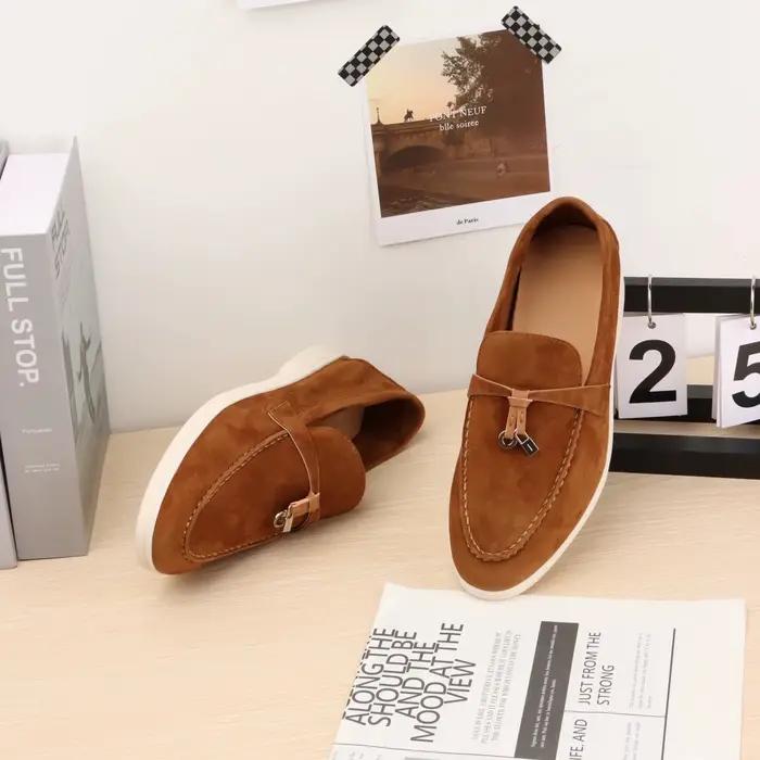 Chaussures Mocassins en daim, modèle élégant pour le bureau et le week-end