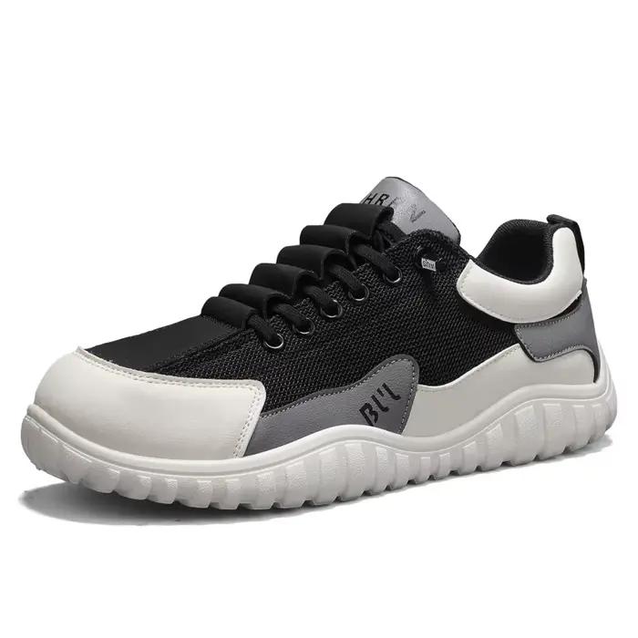 Chaussures pieds nus ELUVA à bout large pour hommes, baskets minimalistes en cuir synthétique, légèr