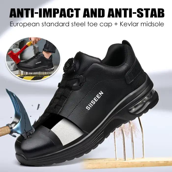 Nouvelles chaussures de sécurité imperméables hommes bottes bouton rotatif baskets de travail chauss