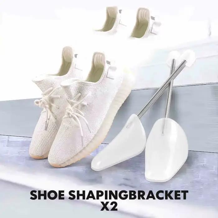 Ménage 1 paires d'arbres à chaussures en plastique pratiques longueur réglable arbres à chaussures c