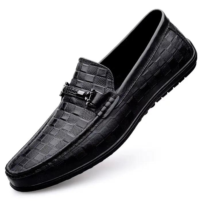 2025 nouveaux mocassins noirs hommes en cuir de haute qualité chaussures pour hommes de créateur cha