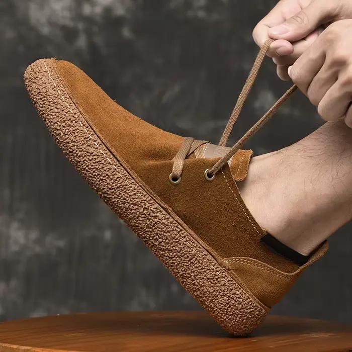 Baskets d'extérieur en cuir véritable Nubuck, chaussures Oxford de haute qualité, décontractées, con