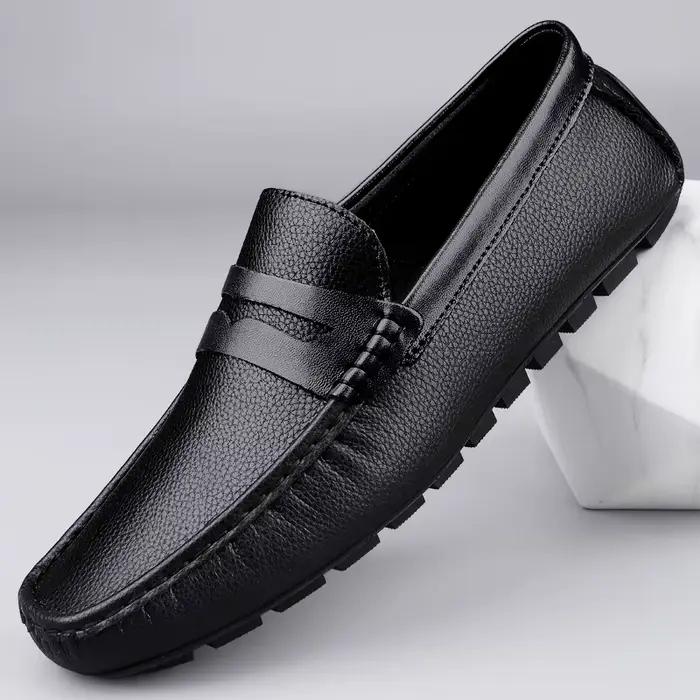 Mocassins de luxe à semelle souple pour homme – Chaussures plates décontractées en cuir pour hommes 
