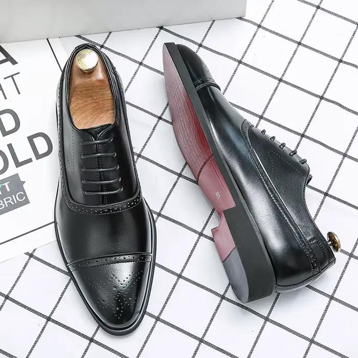 Oxfords hommes chaussures semelle rouge mode affaires décontracté fête Banquet quotidien rétro sculp