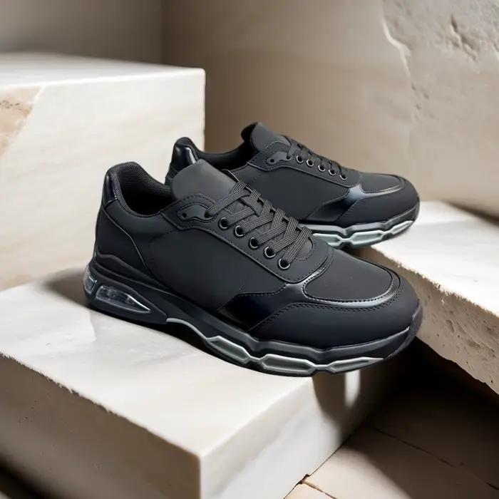 Chaussures de sport décontractées de luxe pour hommes, fabriquées à la main, en cuir de vachette ple