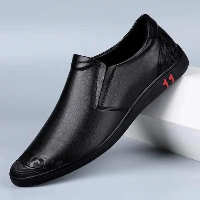 Nouvelles Chaussures Habillées Décontractées en Cuir de Vachette pour Hommes 2026 – Mocassins Unicol