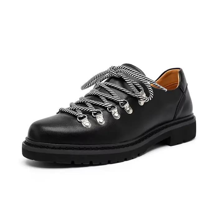 Chaussures en cuir véritable hommes Derbys printemps automne marque plate chaussures pour homme chau