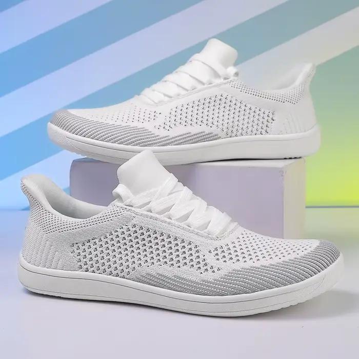 Chaussures pour hommes à bout large, respirantes, en maille tricotée, confortables, pieds nus, décon