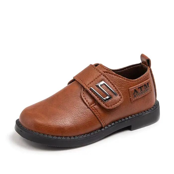 Chaussures en cuir pour garçons, chaussures de fête souples pour enfants, mocassins polyvalents clas
