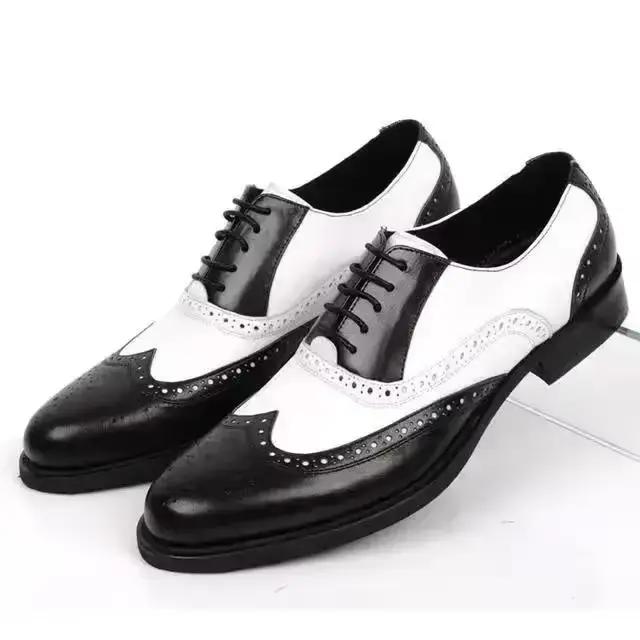 Couleurs mélangées hommes chaussures habillées rétro hommes chaussures en cuir affaires mâle chaussu
