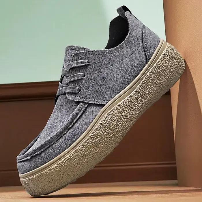 Plate-forme de mode hommes chaussures décontractées confort doux hommes mocassins léger sans lacet m