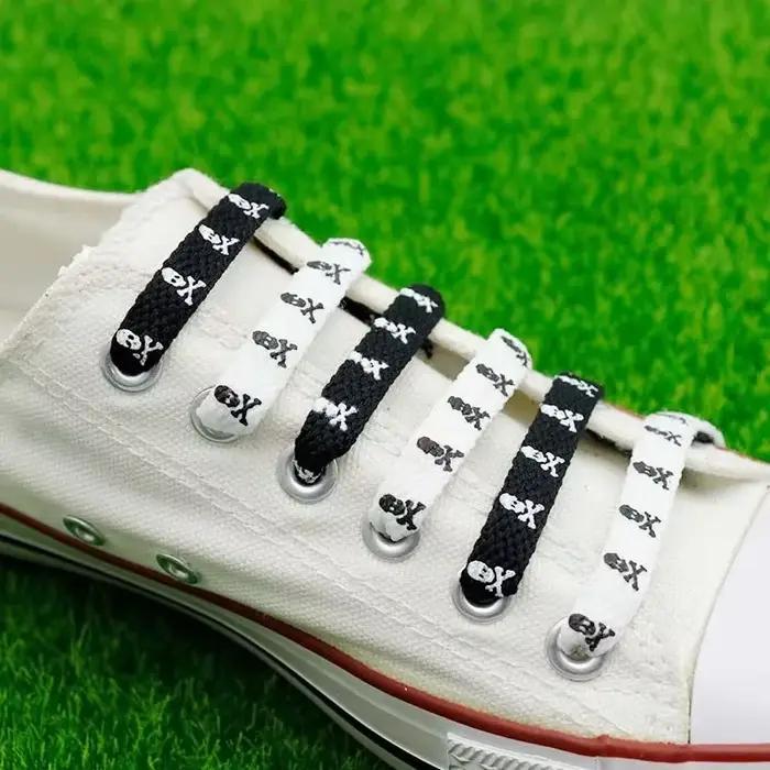 Weiou lacets 8MM sérigraphie chaîne chaussures décontractées Lacet à la mode squelette dessin animé 