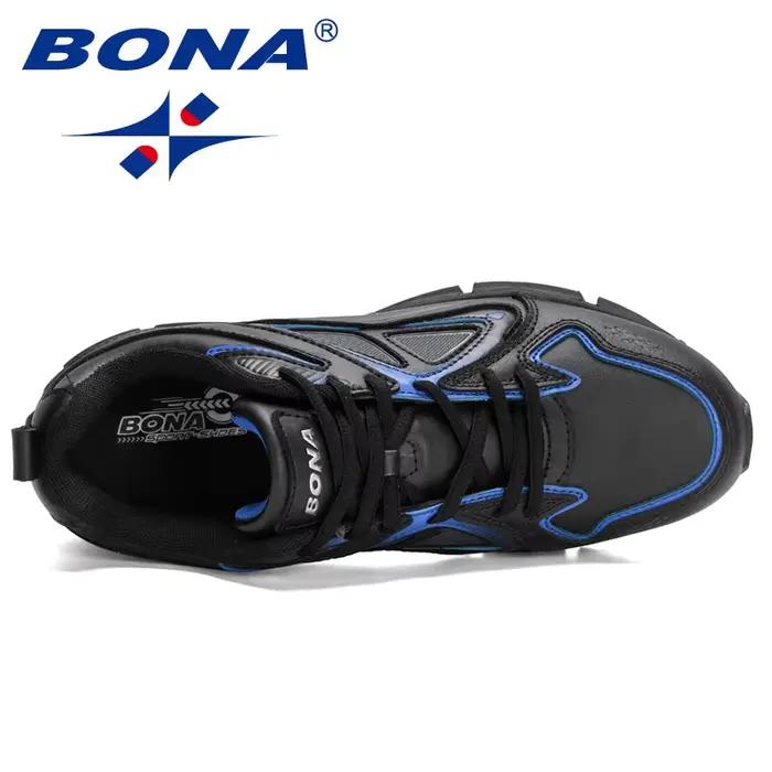 BONA nouveaux créateurs chaussures décontractées hommes de haute qualité semelle épaisse doux mode b