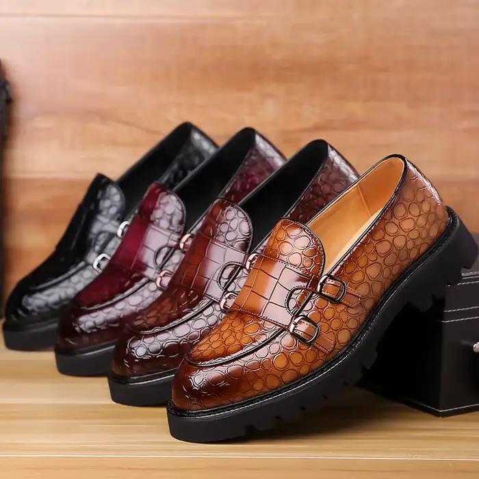 Mocassins de ville élégants et polyvalents pour hommes, style Derby anglais confortable, en cuir dur