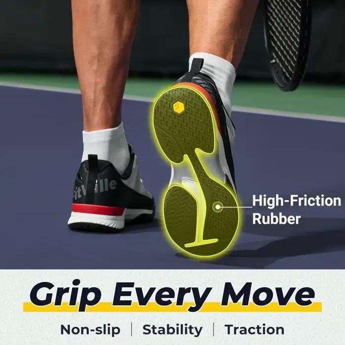 FitVille chaussures de Tennis larges pour hommes chaussures de Pickleball léger respirant toutes les