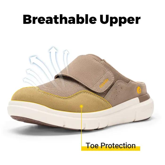 FitVille – Chaussons orthopédiques pour hommes à coupe large avec soutien de la voûte plantaire, res